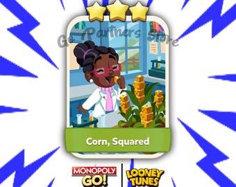 Corn, Squared Set #12 Monopoly_Go 3 Star Stickers Happy Harvest Album