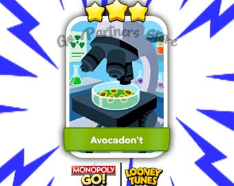 Avocadon't Set #12 Monopoly_Go 3 Star Stickers Happy Harvest Album