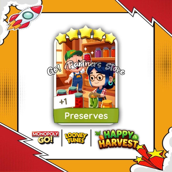 PRESERVES Sticker Set-17 | Happy Harvest Album | Monopoly_Go 5 Star Stickers