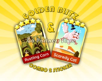 Both Stickers RUSTLING CORN + SCAREDY Cat | Monopoly_Go Golden Blitz Event 5 Star Sticker