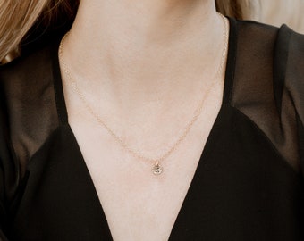 Initial Mini Charm Necklace - Initial Charm - Initial Jewelry - Monogram Necklace - Charm Necklace - Boho Jewelry - 1/4 inch - Easter