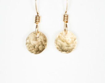Mini Circle Earrings - Mini Disc Earrings - Gold Earrings - Dangle Earrings - Boho Earrings - Silver Earrings - 1/4 Inch - Easter