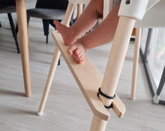 Adjustable Wood Footrest for IKEA Antilop High Chair – Natural Wood Weaning Accessory