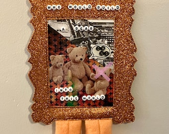 Handsewn Bear Collage - 9”