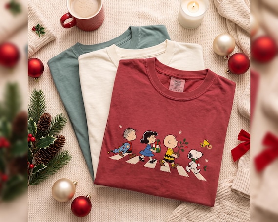 Retro Christmas Cartoon Shirt, Nostalgic Holiday Friends Tee, Vintage Comic Christmas Graphic, Festive Crosswalk Sweatshirt