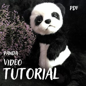 Panda Teddy Bear Video Course, Faux Fur Realistic Plush Sewing Tutorial, PDF Pattern Included