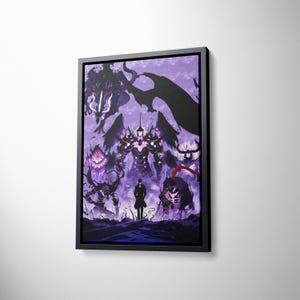 Solo Leveling Anime Canvas Decor, Sung Jin Woo, Igris, Beru Wall Art