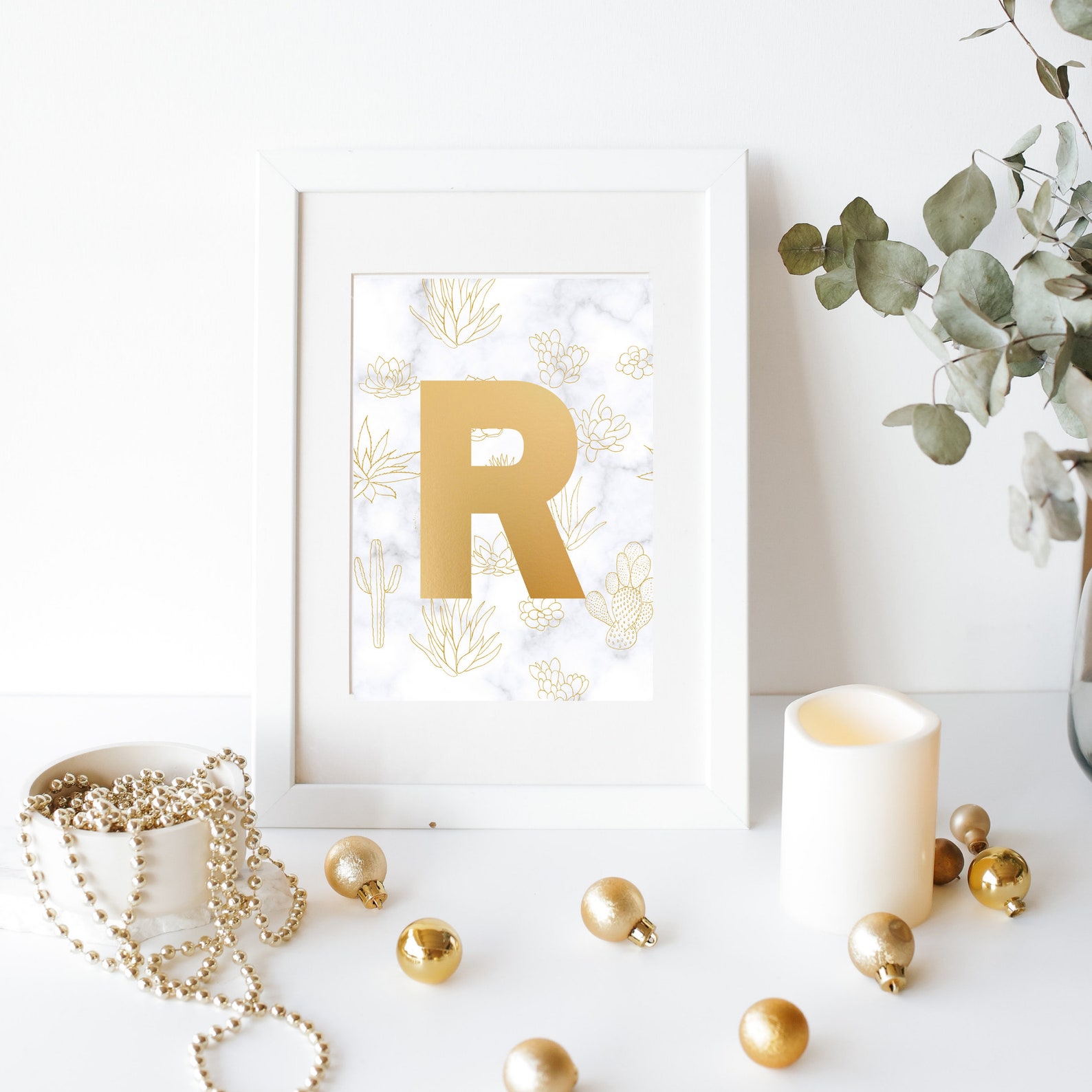 INSTANT DOWNLOAD Custom Initial R Personalized Letter Wall Etsy