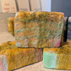 Jessica&#39;s Fresh Ginger Lime Goats Milk Felted Soap