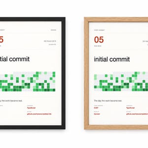 Spersonalizowany wydruk GitHub First Commit, spersonalizowana grafika ścienna z kodowaniem, prezent dla programisty zdjęcie 4