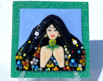 Gloria's Garden - Glass Tile Portrait