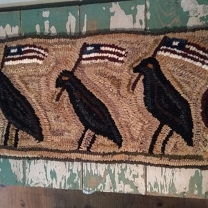 Hand hooked wool rug