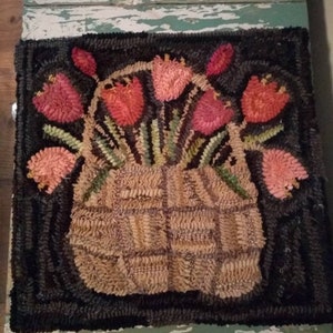 Hand hooked wool rug