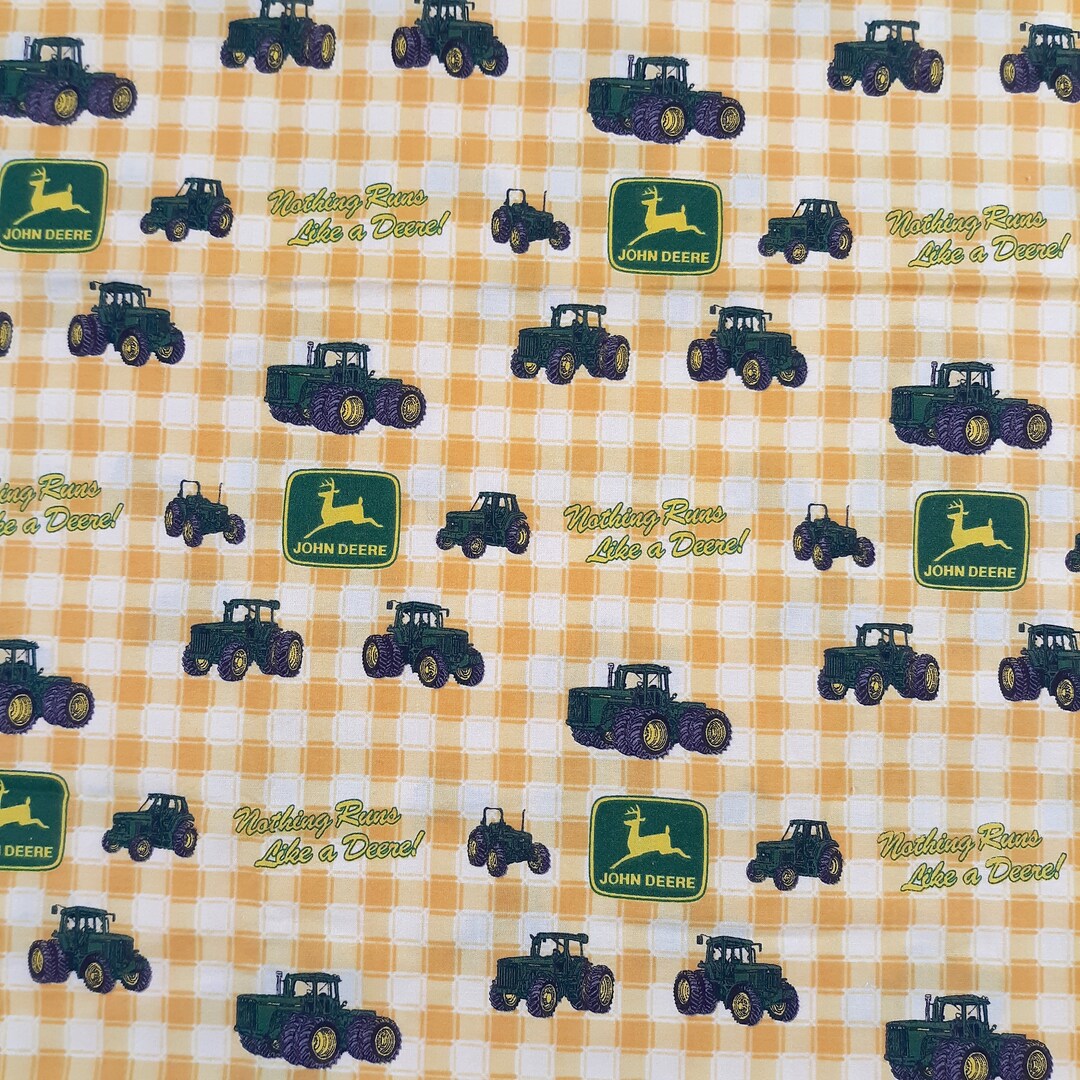 John Deere Flannel Fabric Cotton Flannel 2 Pieces Available Etsy