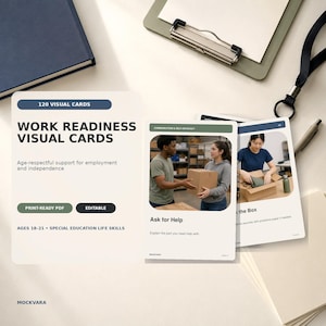 Work Readiness Visual Cards, Task Analysis & Job Skills for Transition-Age Special Education, Ages 18–21 | Life Skills Printable