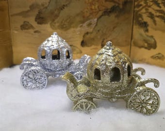 Princess Carriage Cake Topper Cinderella/ Disney Coach, Glitter, Silver, Gold, Unbreakable