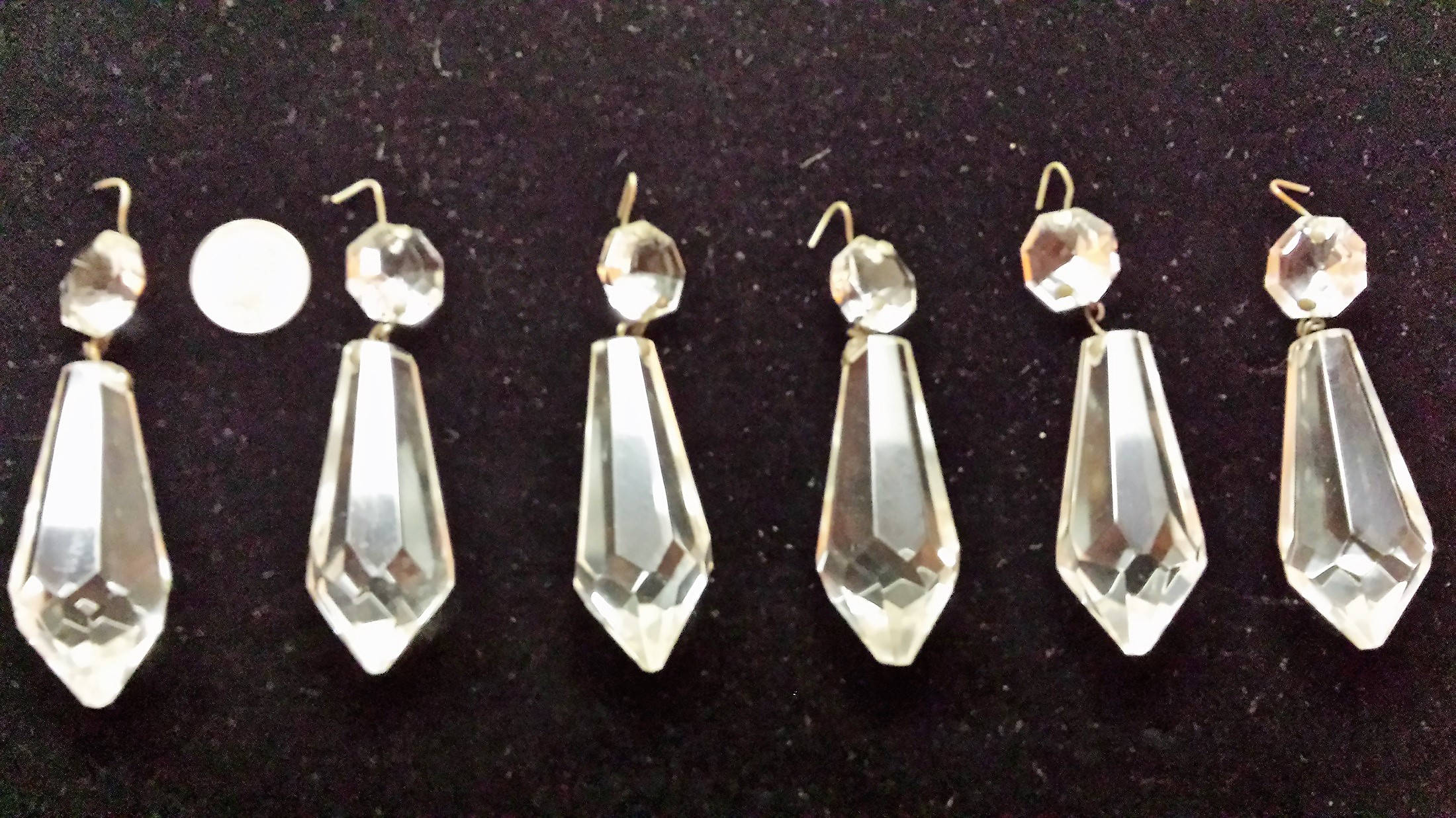 Vintage Crystal Prisms 3 Long Replacement Parts Etsy