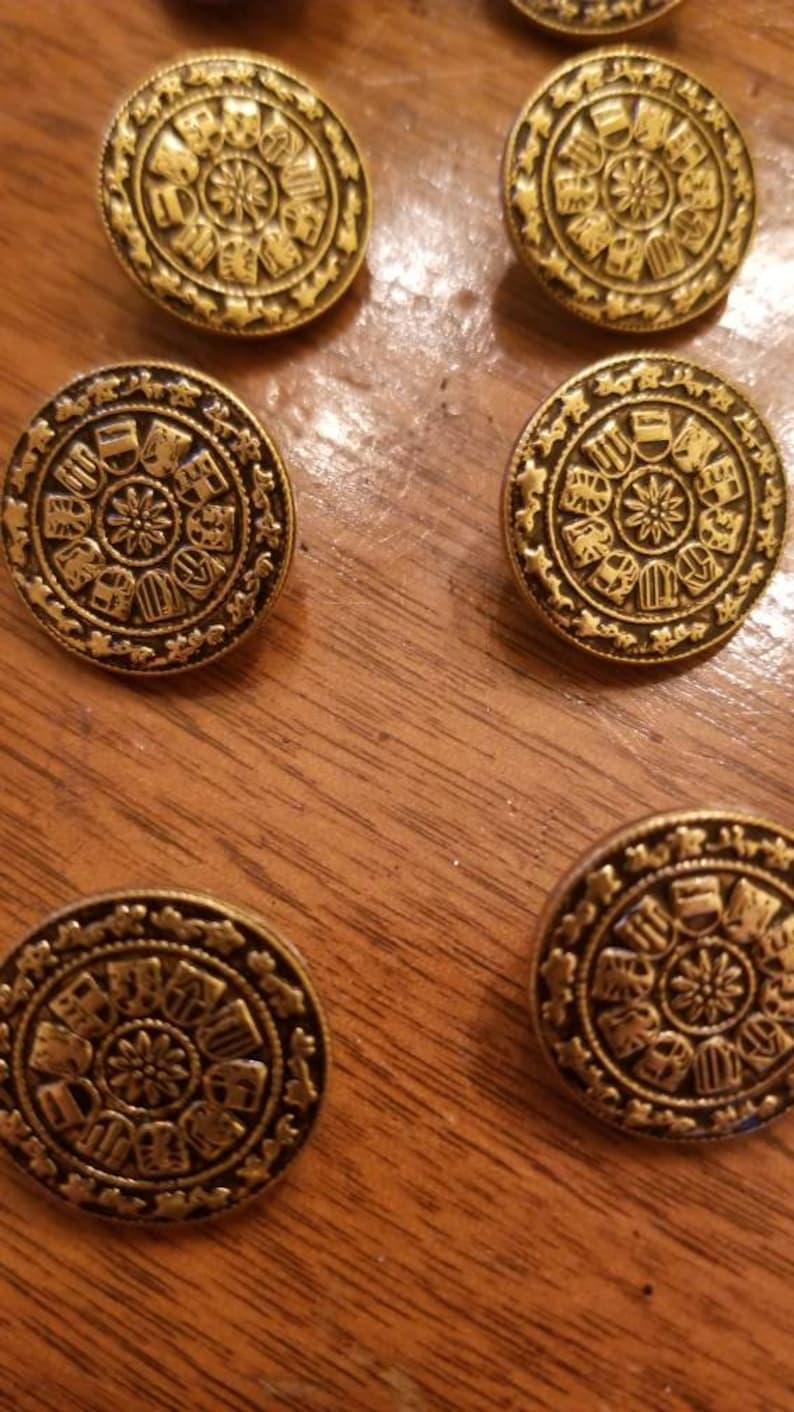 45 Brass Vintage Buttons