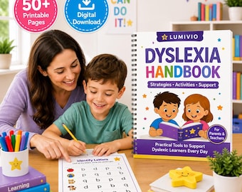 Dyslexia Handbook | Parent & Teacher Guide | school supplies for kids | Reading Support | Special Education  | Homeschool