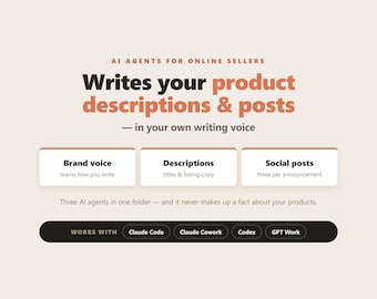 Claude Code AI Agents for Online Sellers, Brand Voice, Product Description and Post Writer