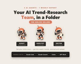 Team di agenti AI per la ricerca di tendenze per i venditori di negozi online, modello di report Claude Code Codex