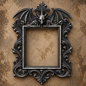 Vesper — Gotisk fladdermusfotoram, barock Halloween-väggram