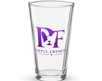 Purple Frenchie pint glass