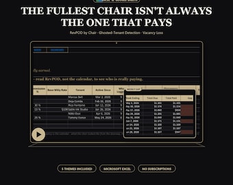 Chair Rental Tracker Spreadsheet Excel, Booth Rental Barbershop and Tattoo Studio, Salon Station Rent Collection Dashboard, 5 Themes