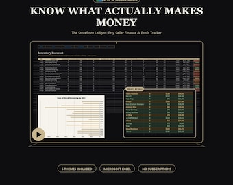 Etsy Seller Spreadsheet | Shop Profit Tracker Excel Template | Product Cost Calculator | Handmade Business Finance Digital