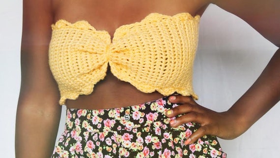 strapless crochet top