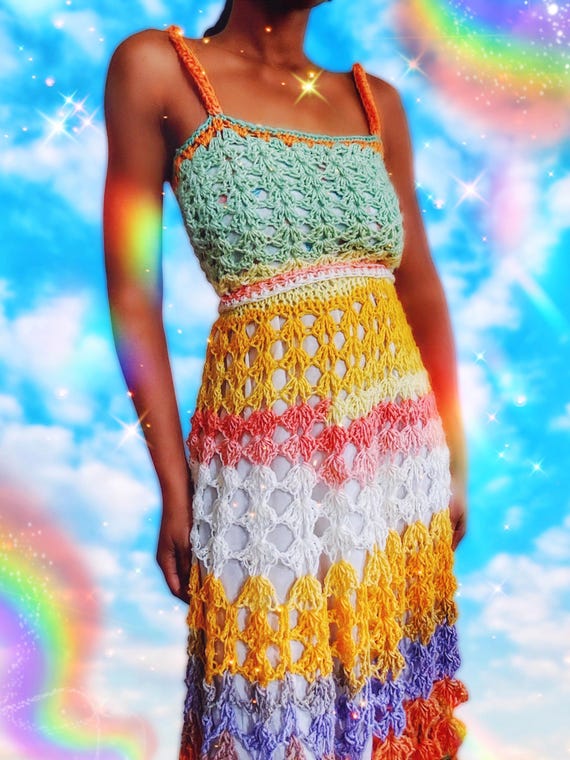 white christmas dresses Final Sale Plus Size Spaghetti Strap Open Stitch Crochet Cover Up in Hot Pink main image 0