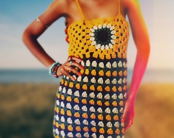 The Flower Fields Crochet Dress Pattern. Instant Download!