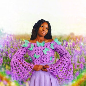 The Pretty Wings Crochet Top Digital Pattern. Instant Download!