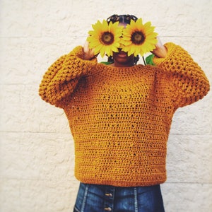 The Sunflower Crochet Sweater Pattern. Instant Download!