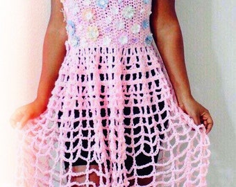 The Garden Crochet Dress Pattern. Instant Download.