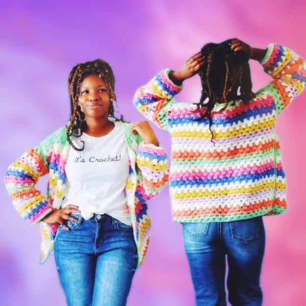 The Granny Dream Oversized Crochet Cardigan Pattern. Instant Download!