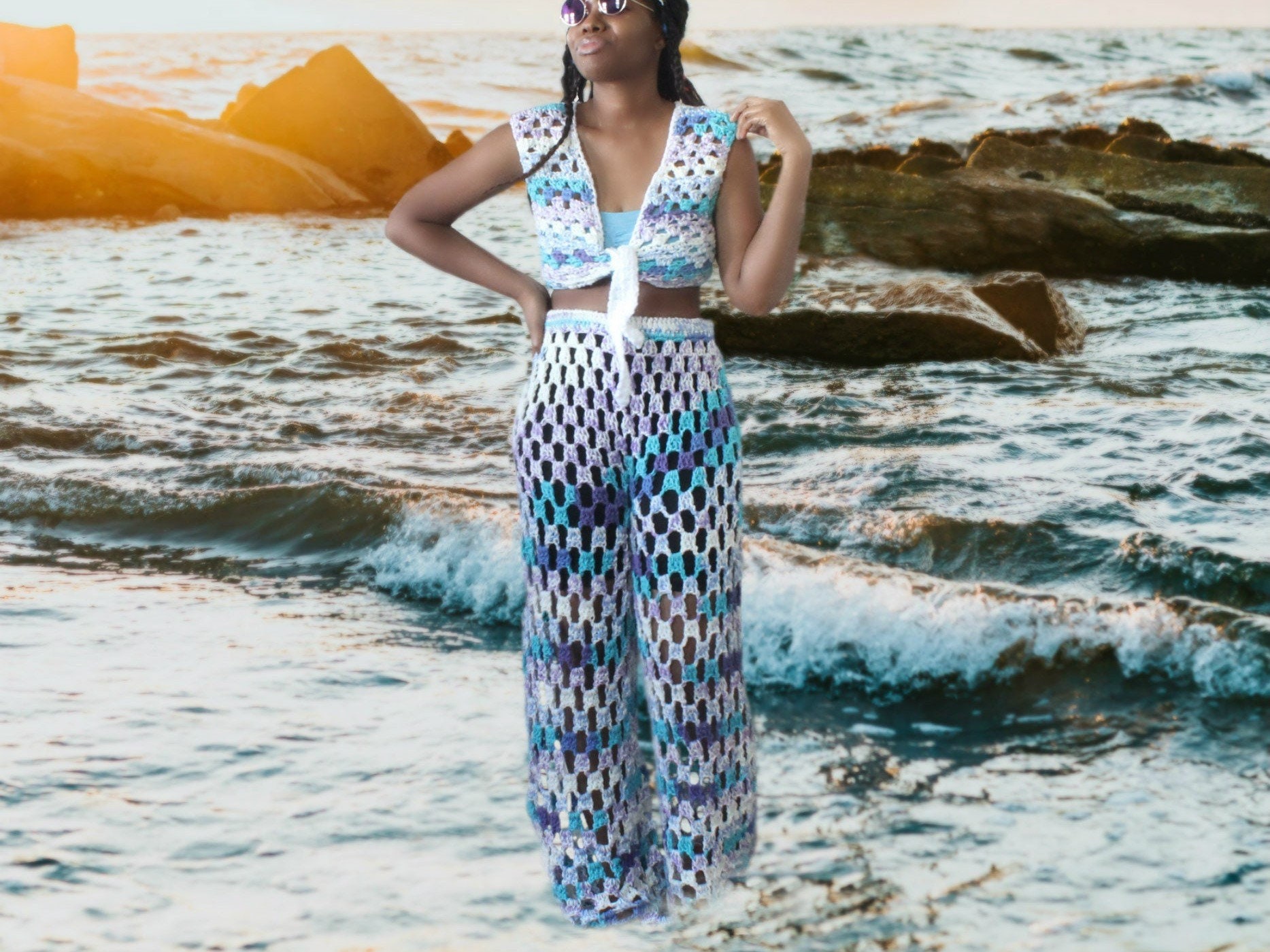 The Beach Bliss Crochet Set Pattern. Crochet Pants and Crochet Top ...