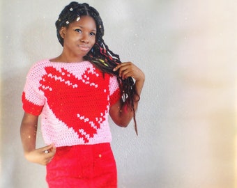 The Grafitti Heart Crochet Top Pattern. Instant Download! - Etsy