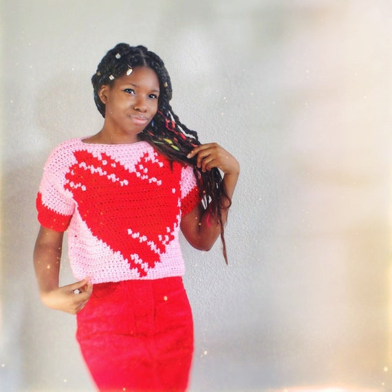 The Grafitti Heart Crochet Top Pattern. Instant Download! - Etsy