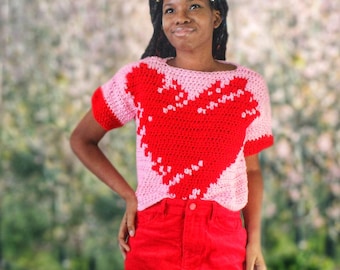 nknit crochet big T-shirt Heart ハート 【美品】 Giant Heart