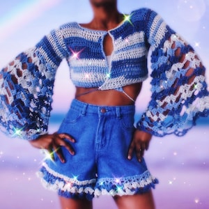 El top cruzado de crochet Izora. Patrón de crochet digital.