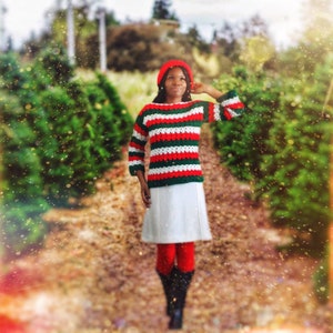 The Striped Crochet Sweater Pattern. Digital Pattern.