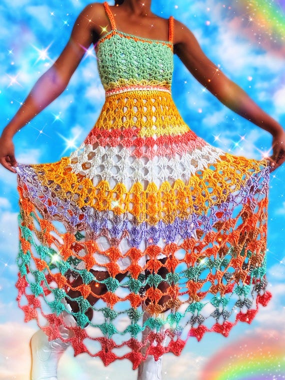 white christmas dresses Avina Spaghetti Strap Crochet Knit Maxi Dress With Gem Detail