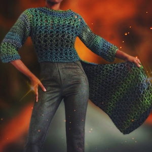The Briar Crochet Sweater Top Digital Crochet Pattern.