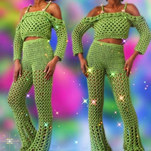 The Aueronwyn Set. Crochet Top & Crochet Pants Digital Crochet Pattern.