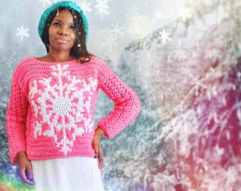 The Snowflake One Crochet Sweater Pattern. Instant Download!