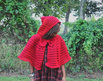 The Red Riding Hood Crochet Cape Pattern. Digital Download!