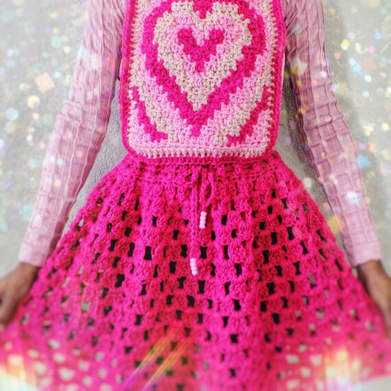 red heart crochet dress pattern Free Easy Red Heart Love Granny Squares Crochet Dress Pattern
