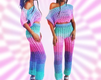 The Moxie One Crochet Top Crochet Pants Set Pattern. Instant Download!