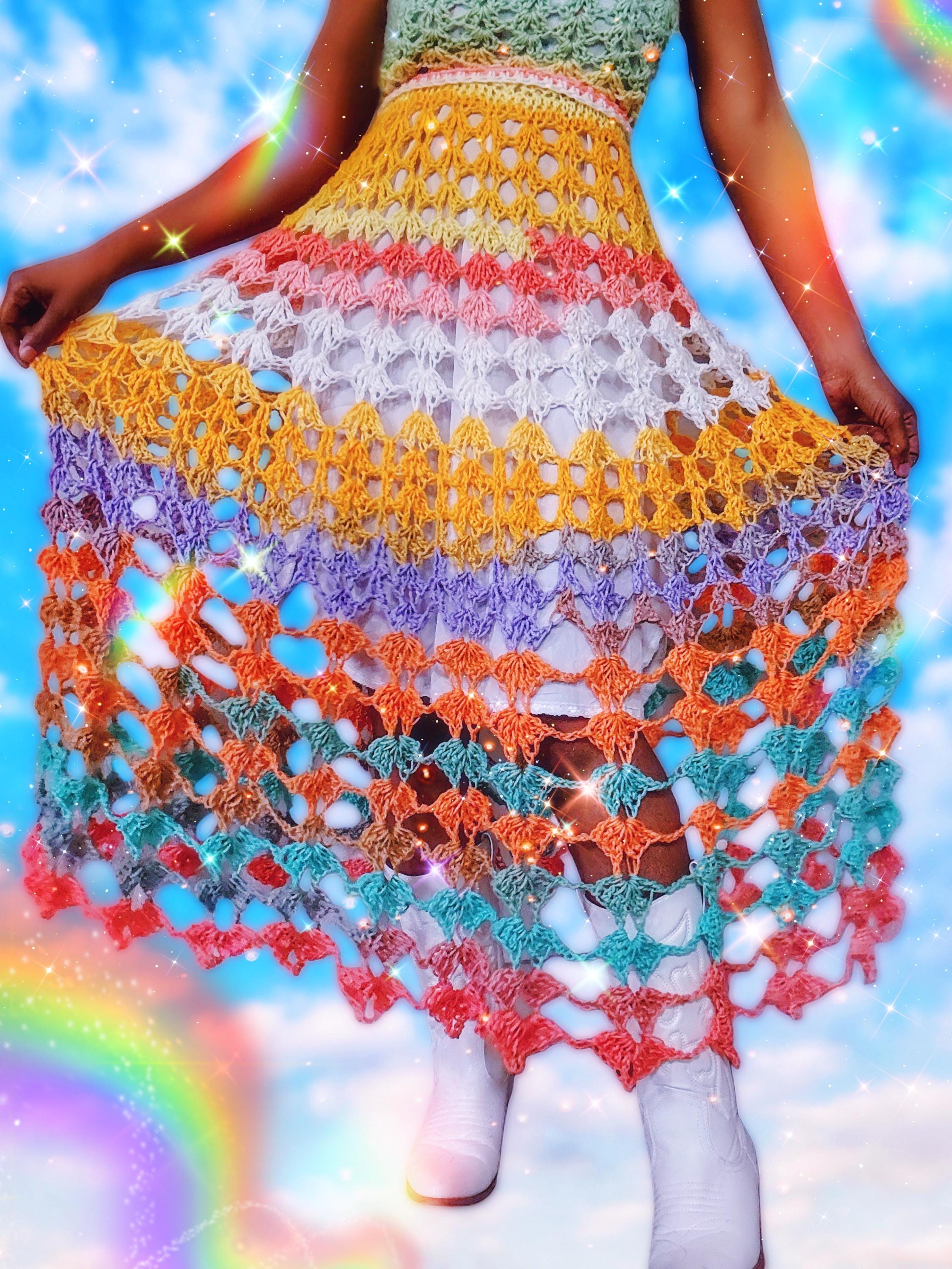 white christmas dresses ESCVDO Siula Hand-Crocheted Long Sleeve Dress  Yellow, Floral Pattern,  Back Detail  TWLV